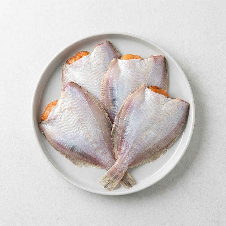 국내산 영덕 반건조 손질 참가자미, 중, 6-8미, 850g, 1팩