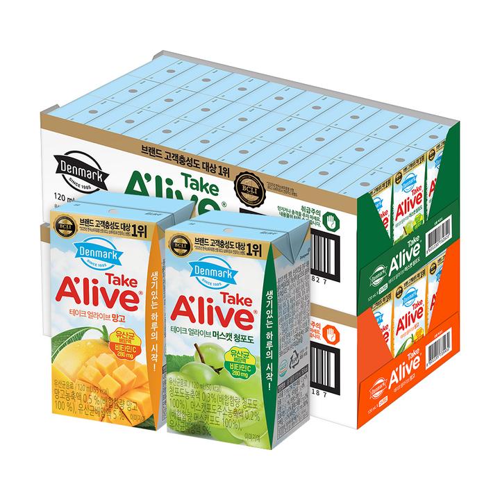 덴마크 테이크얼라이브 머스캣청포도+망고, 120ml, 48개
