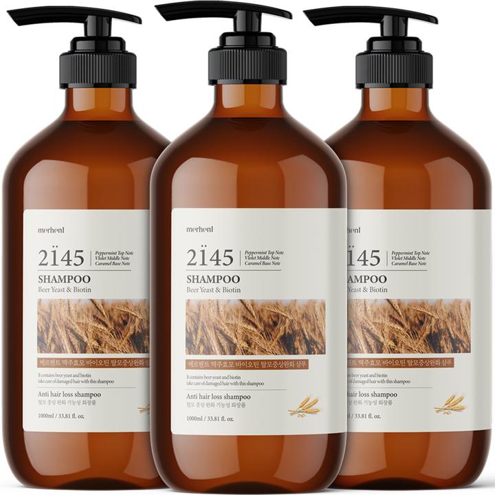 메르헨트 맥주효모 바이오틴 탈모증상완화 샴푸, 1L, 3개